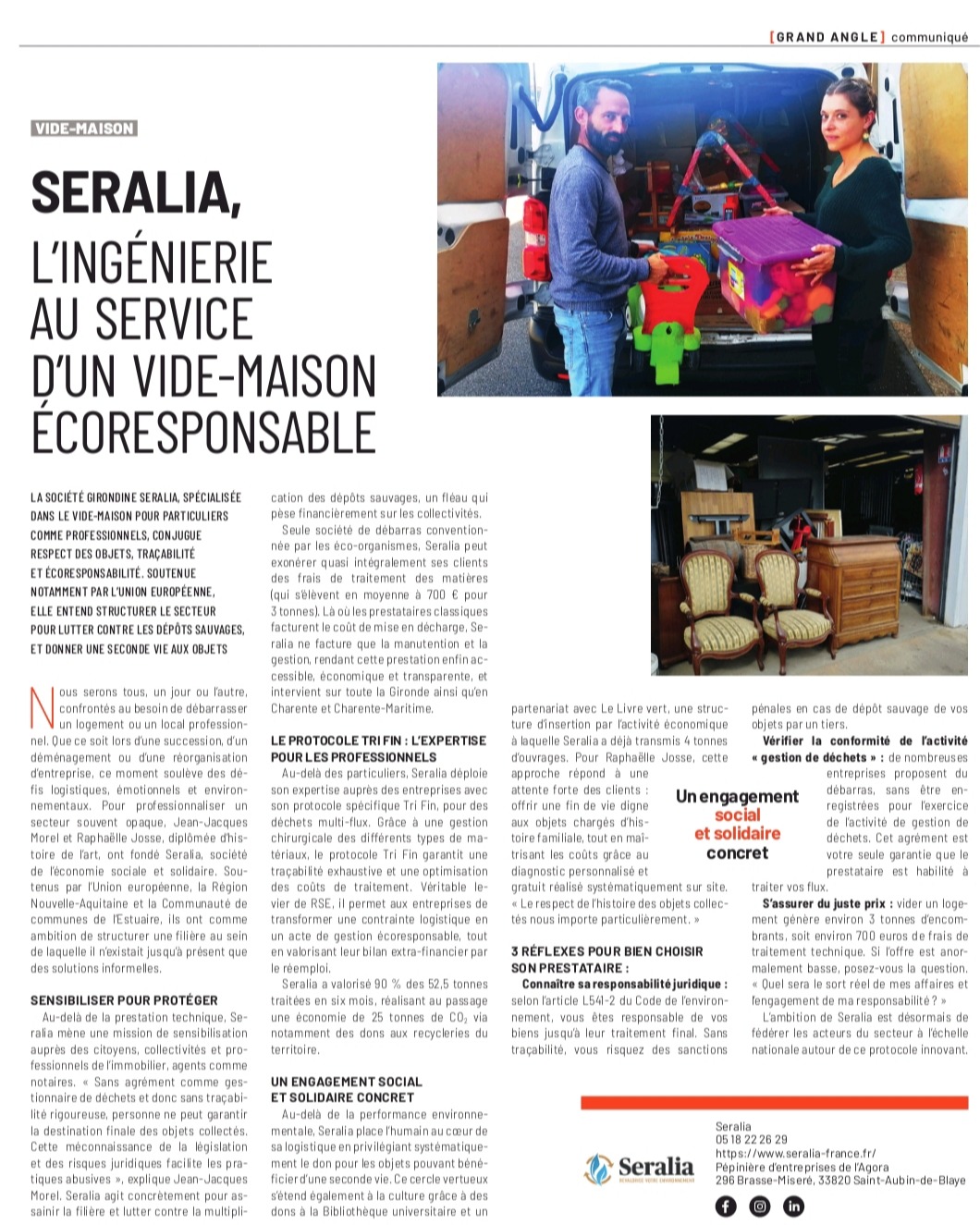 Nouvel Article du Sud-Ouest : Enjeux environnementaux et Sécurisation règlementaire